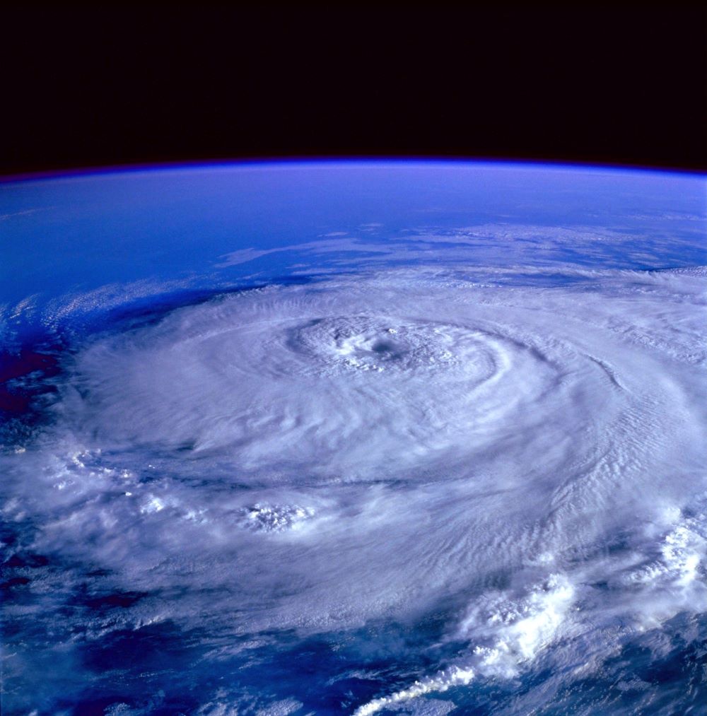 view of hurricane from above earth